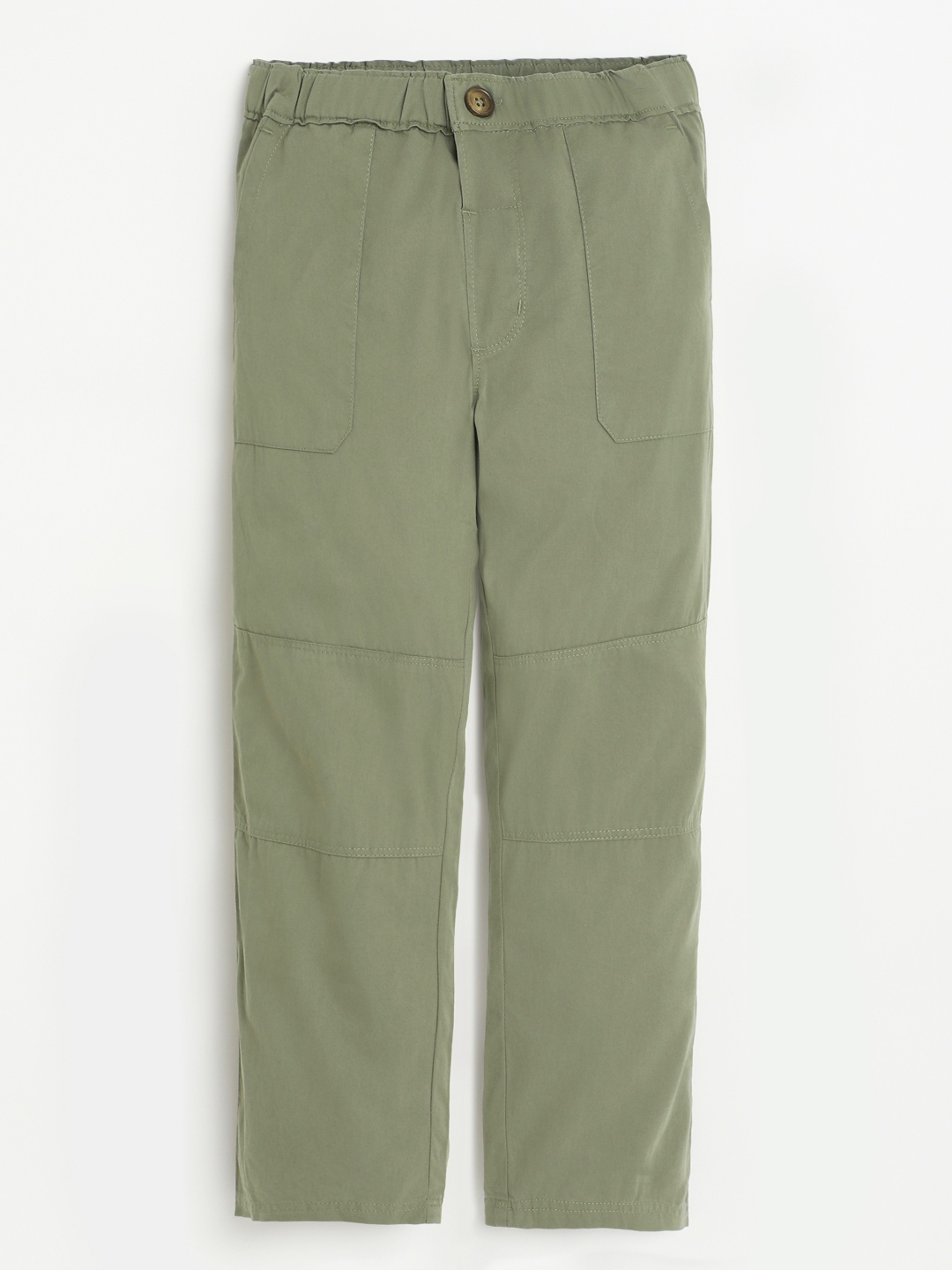 

Campana Boys Cotton Twill Regular Fit Trousers, Green