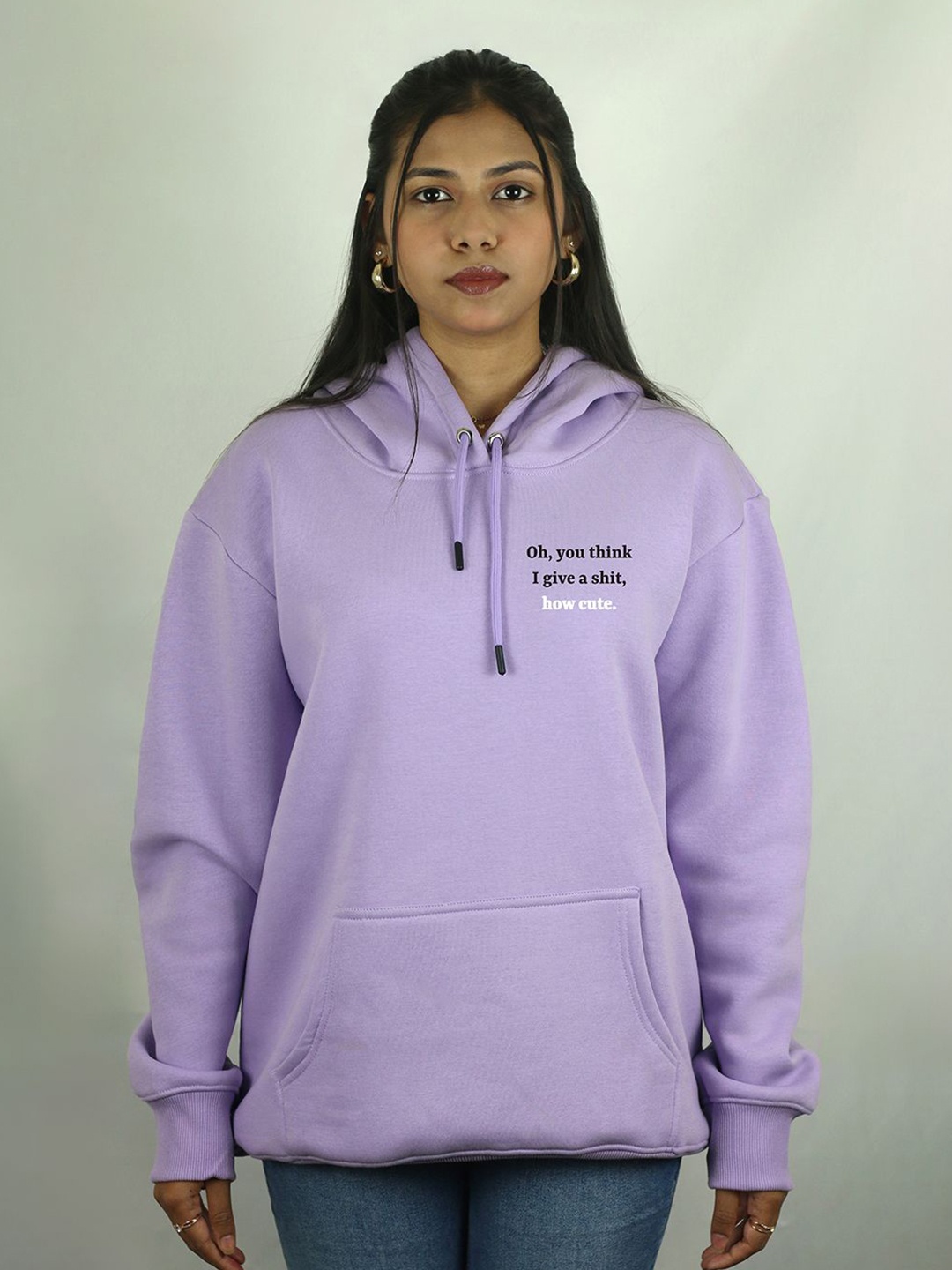 

EKSDEE Women Printed Hooded Sweatshirt, Lavender