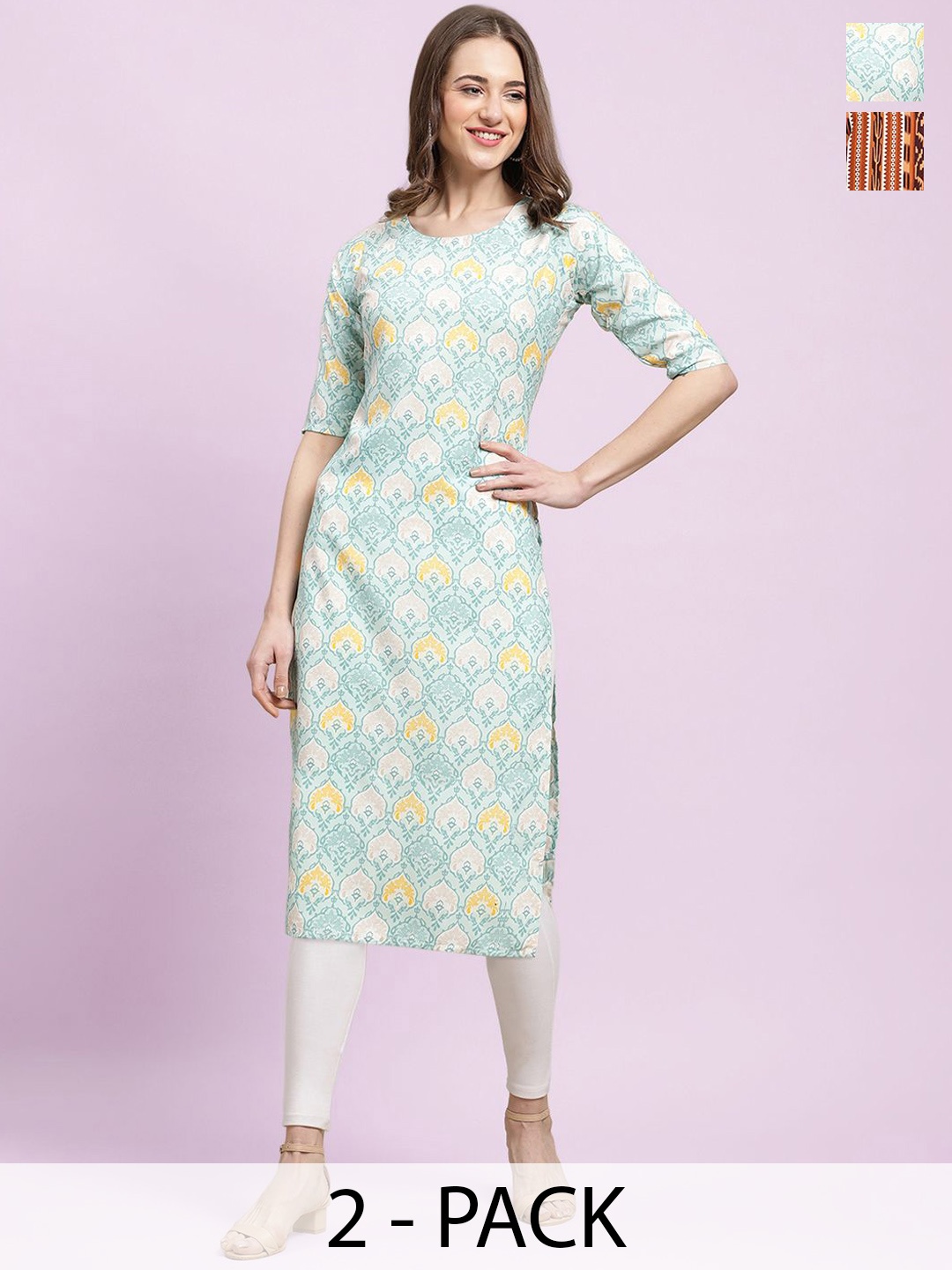 

Moda Rapido Women Ethnic Motifs Printed Floral Crepe Kurta, Multi