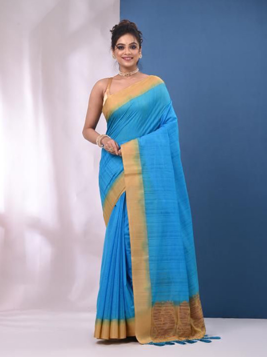 

VIBHAVARI Silk Cotton Saree, Blue