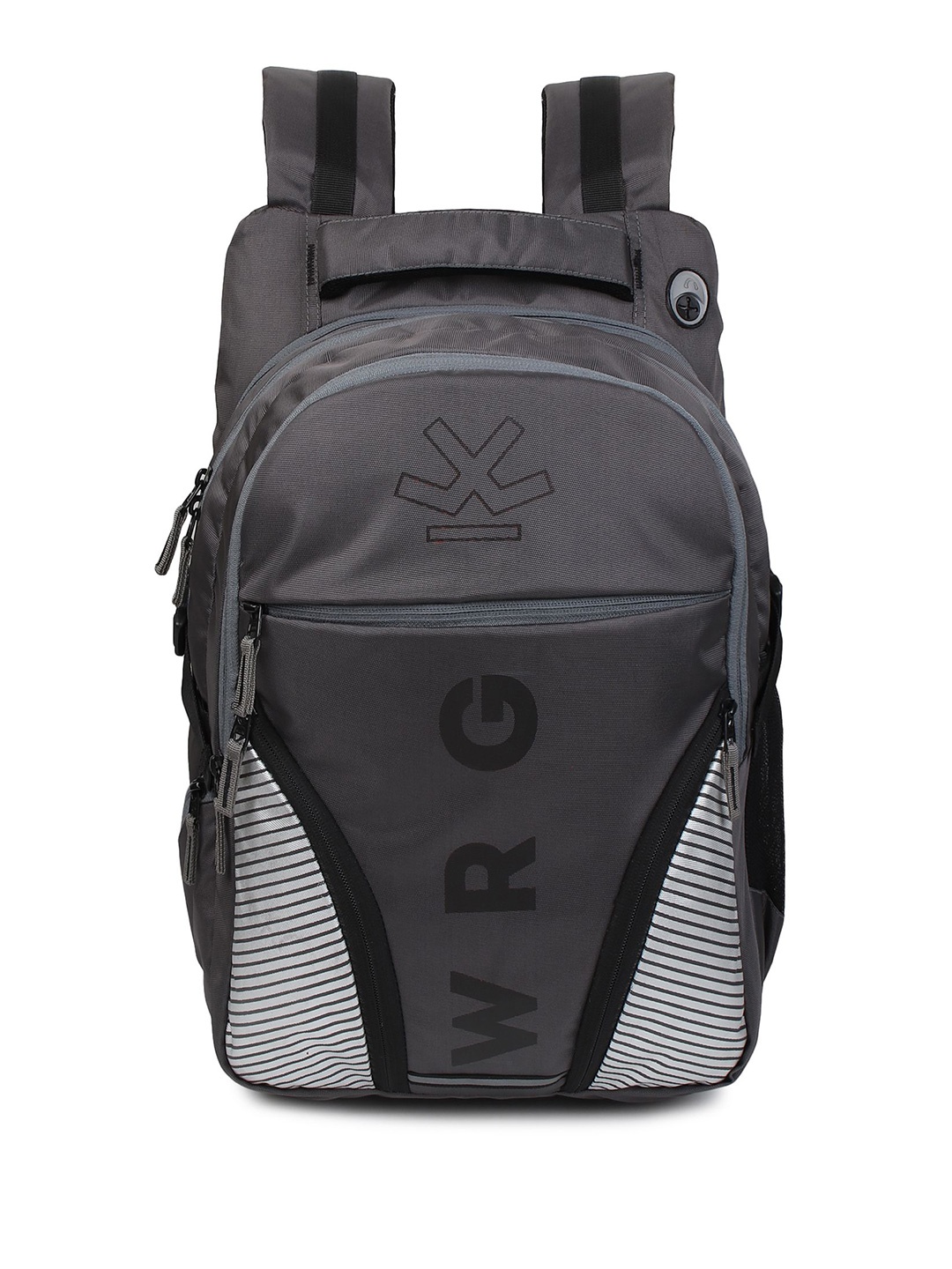 

WROGN Unisex Brand Logo Backpack with Compression Straps, Grey