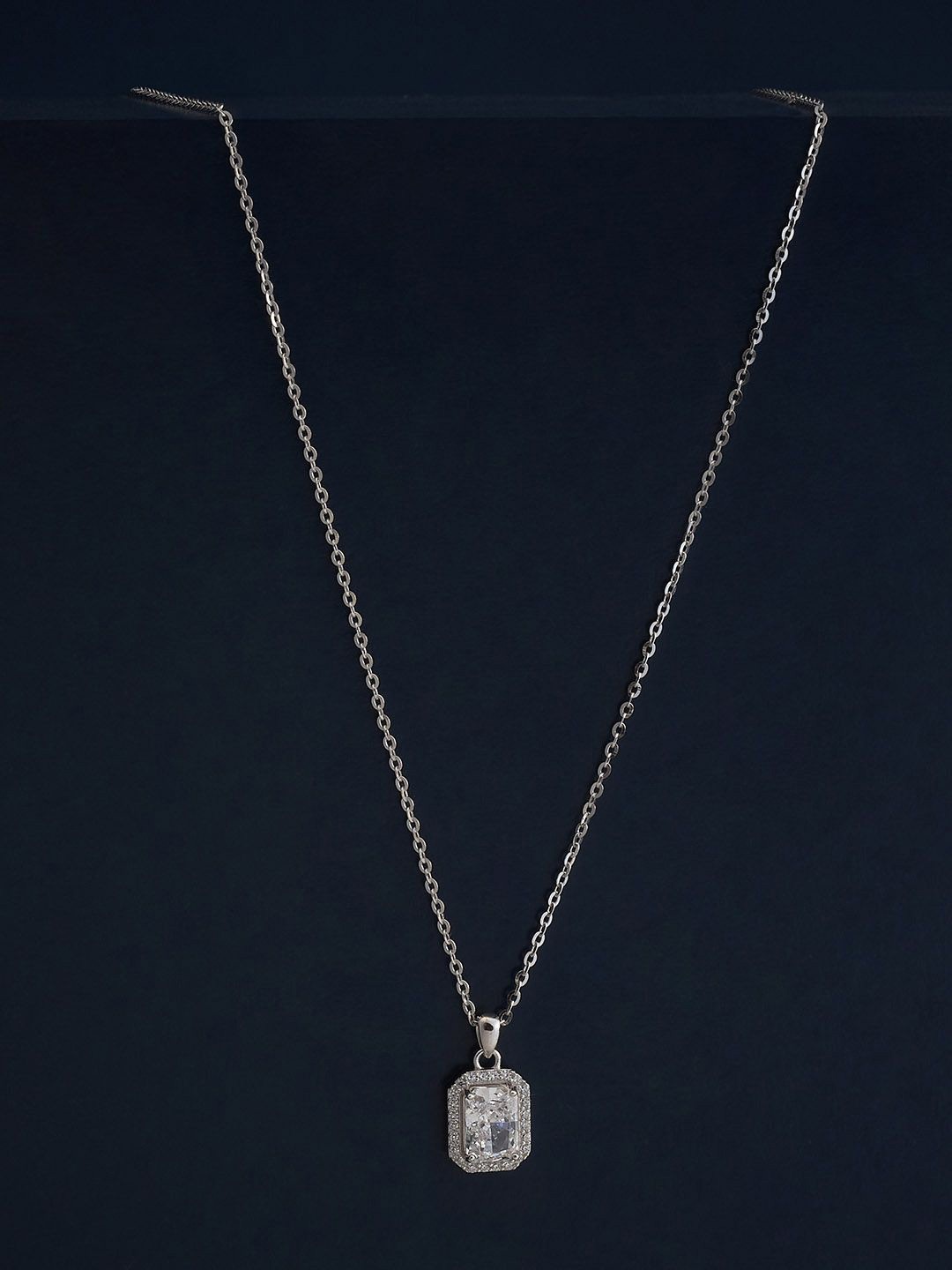 

Kushal's Fashion Jewellery 92.5 Sterling Silver Rhodium-Plated Contemporary Pendants