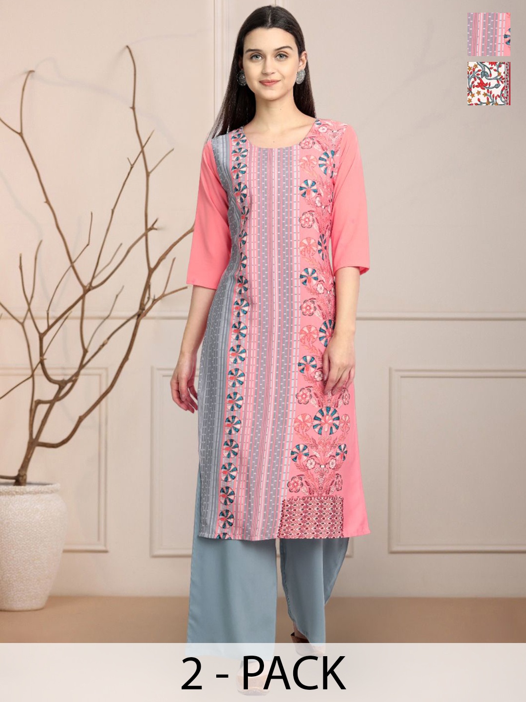 

Moda Rapido Women Ethnic Motifs Printed Floral Crepe Kurta, Multi