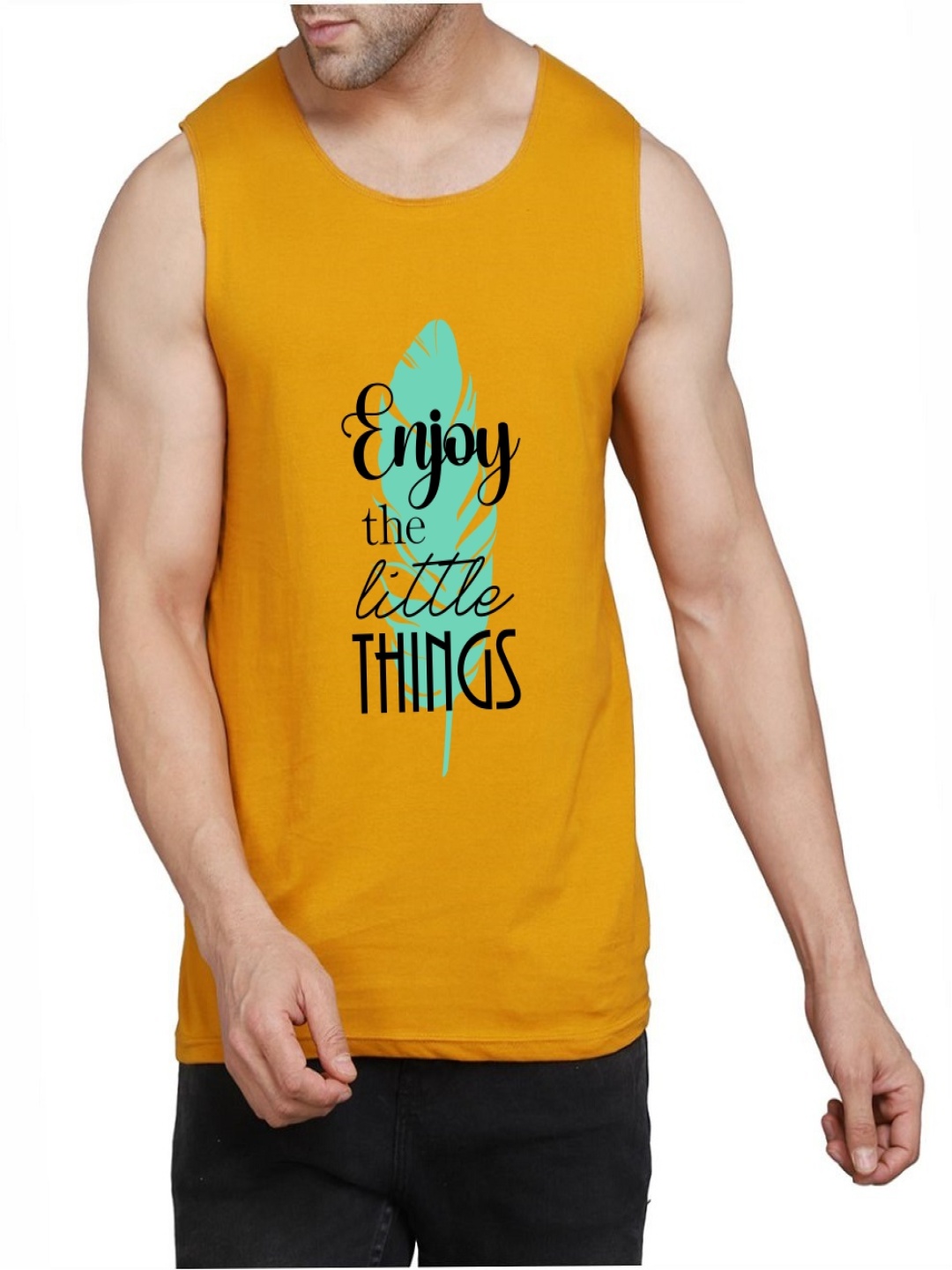 

WOOSTRO Pack Of 2 Printed Gym Vests RS26 (ENJOY MUSTARD)(HARD OLIVE)