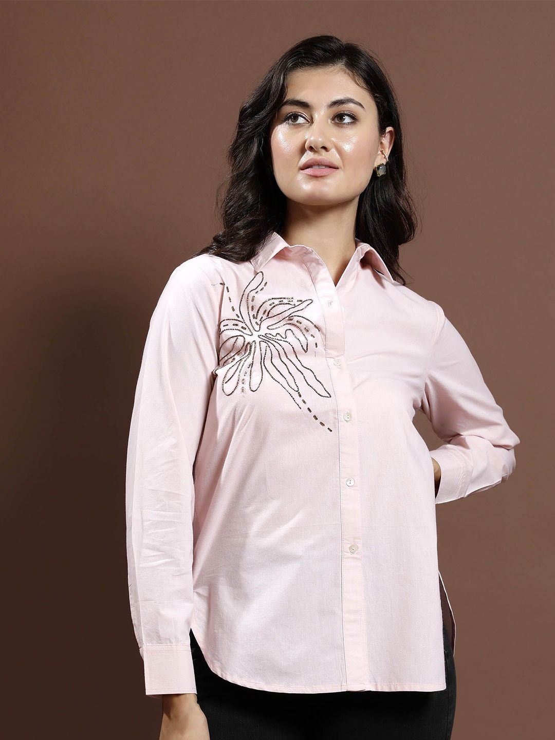 

Athena Women Relaxed Opaque Party Shirt, Pink