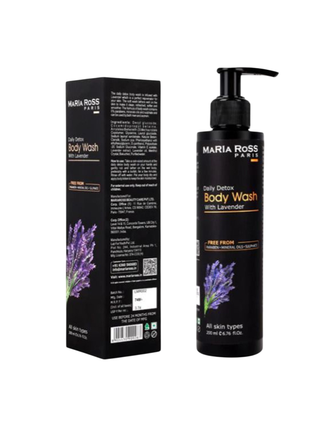 

MARIA ROSS PARIS Lavender Body Wash For Daily Detox And Deep Cleansing- 200 ml, White