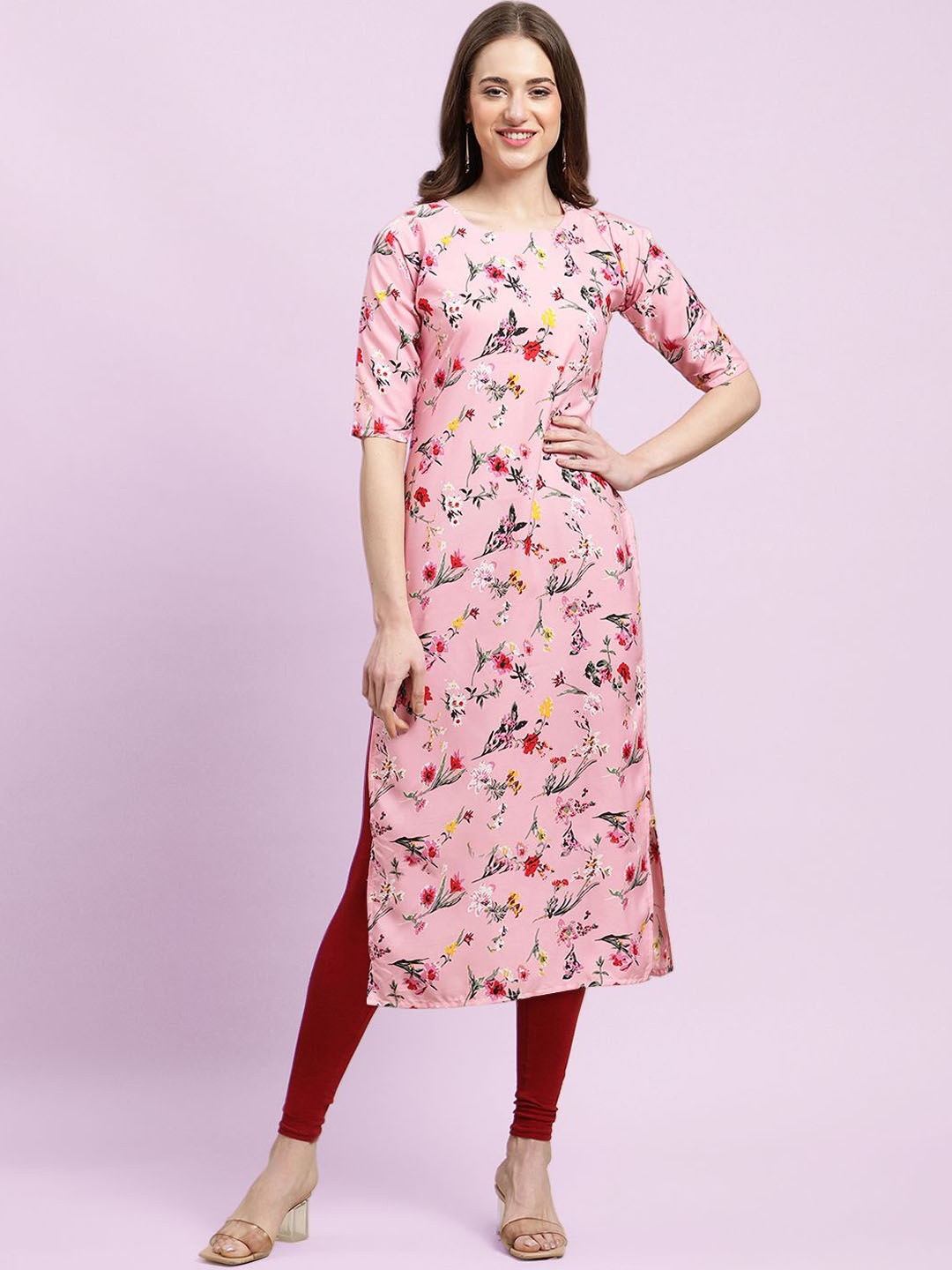 

Moda Rapido Women Ethnic Motifs Printed Floral Crepe Kurta, Multi