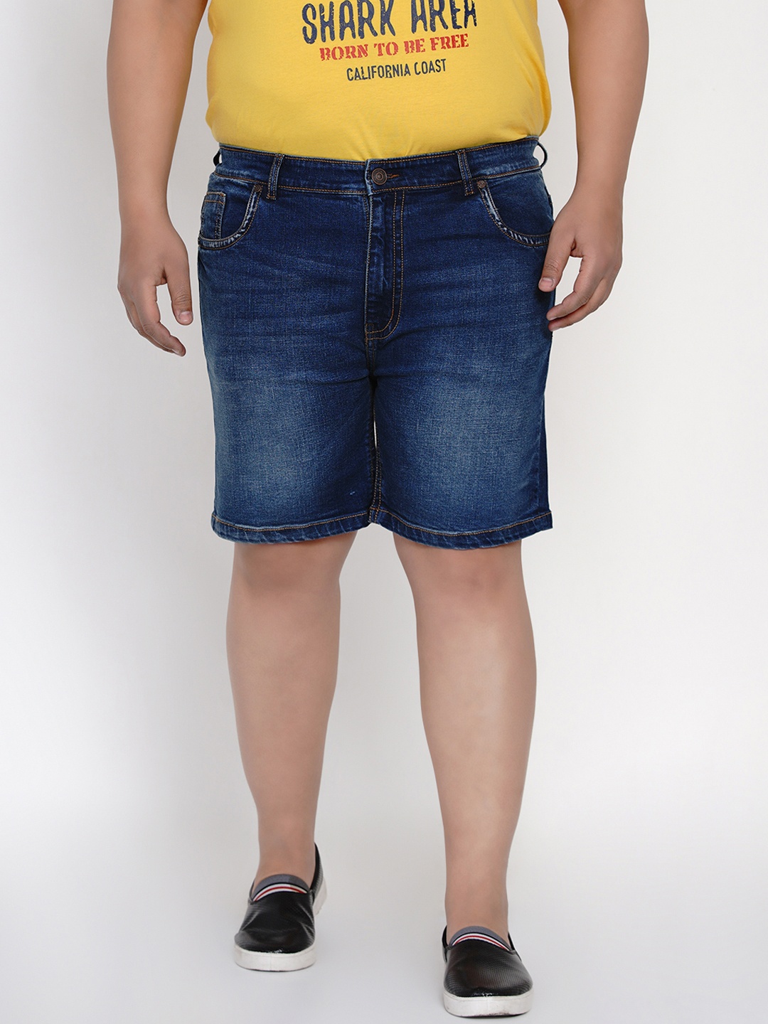 

John Pride Men Washed Denim Shorts, Navy blue