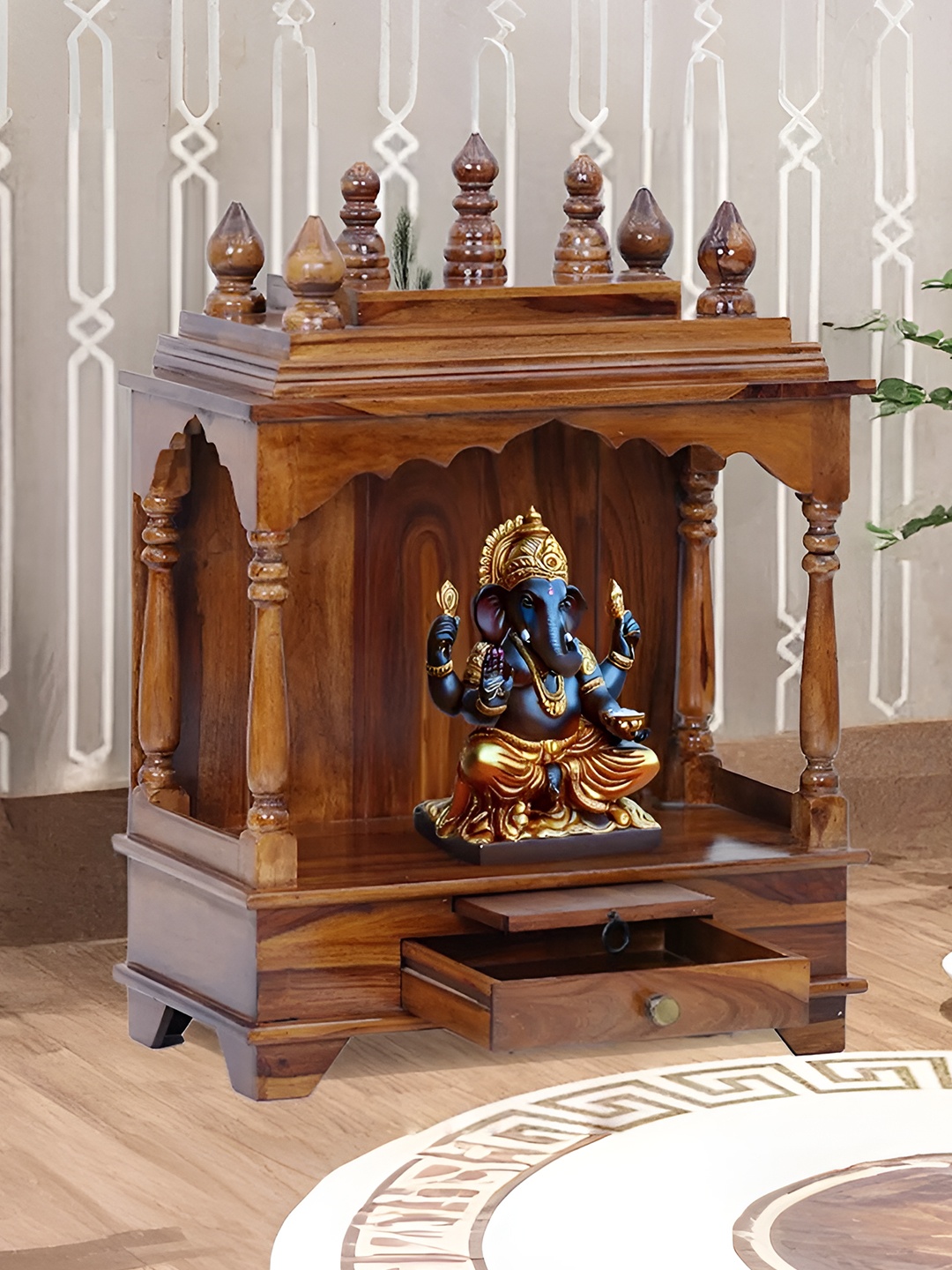 

Royaloak Brown Textured Wooden Home Temple