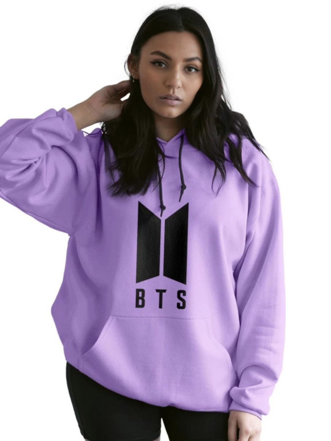 

KASHIAN Women Printed Hooded Sweatshirt, Purple