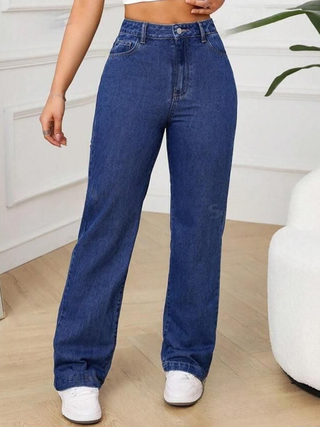 

KASHIAN Women Jean Boyfriend Fit High-Rise Stretchable Jeans, Blue