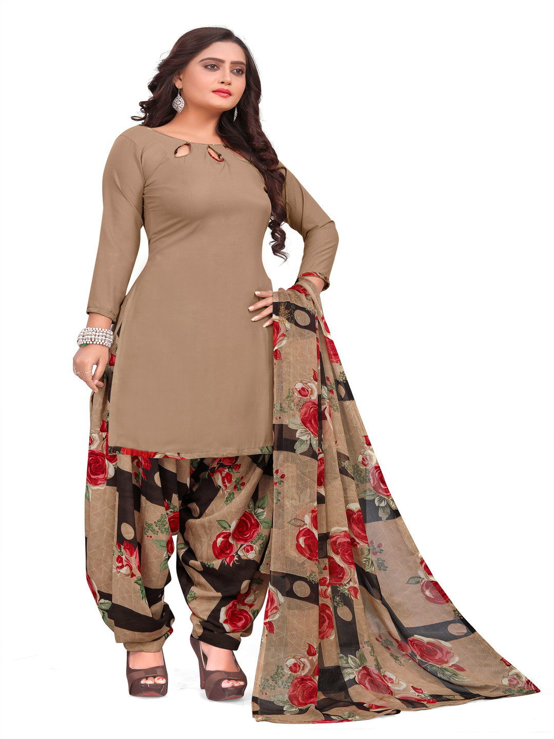 

HERE&NOW Embellished Unstitched Dress Material, Grey