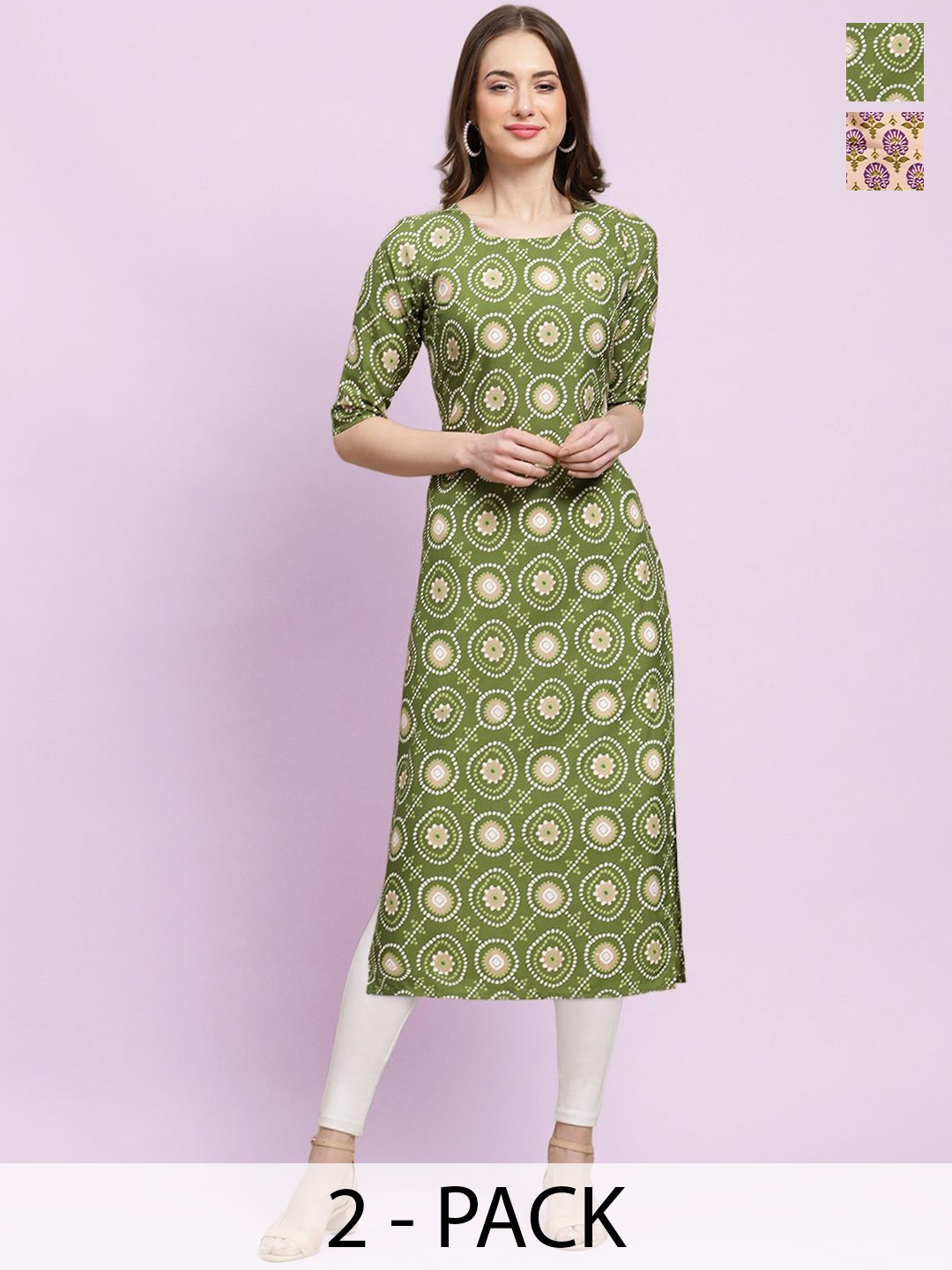 

Moda Rapido Women Ethnic Motifs Printed Floral Crepe Kurta, Multi