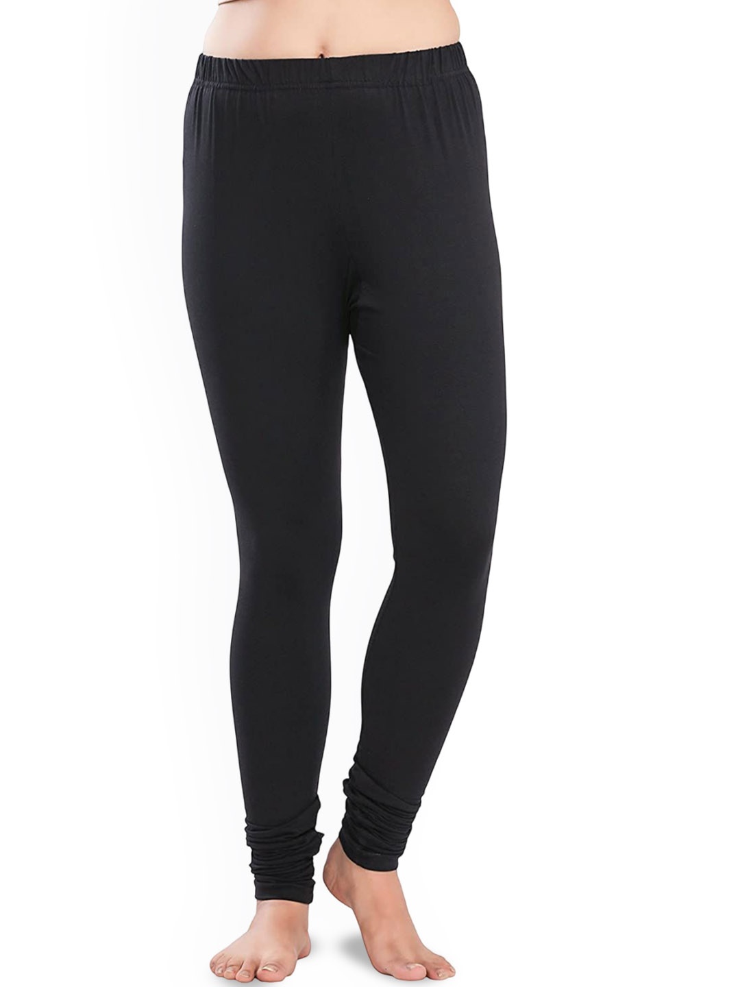 

DREAM & DZIRE Women Churidar Length Leggings, Black