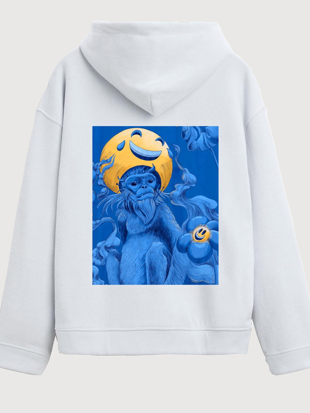 

TheBTclub Men KingKong Hooded Sweatshirt, White