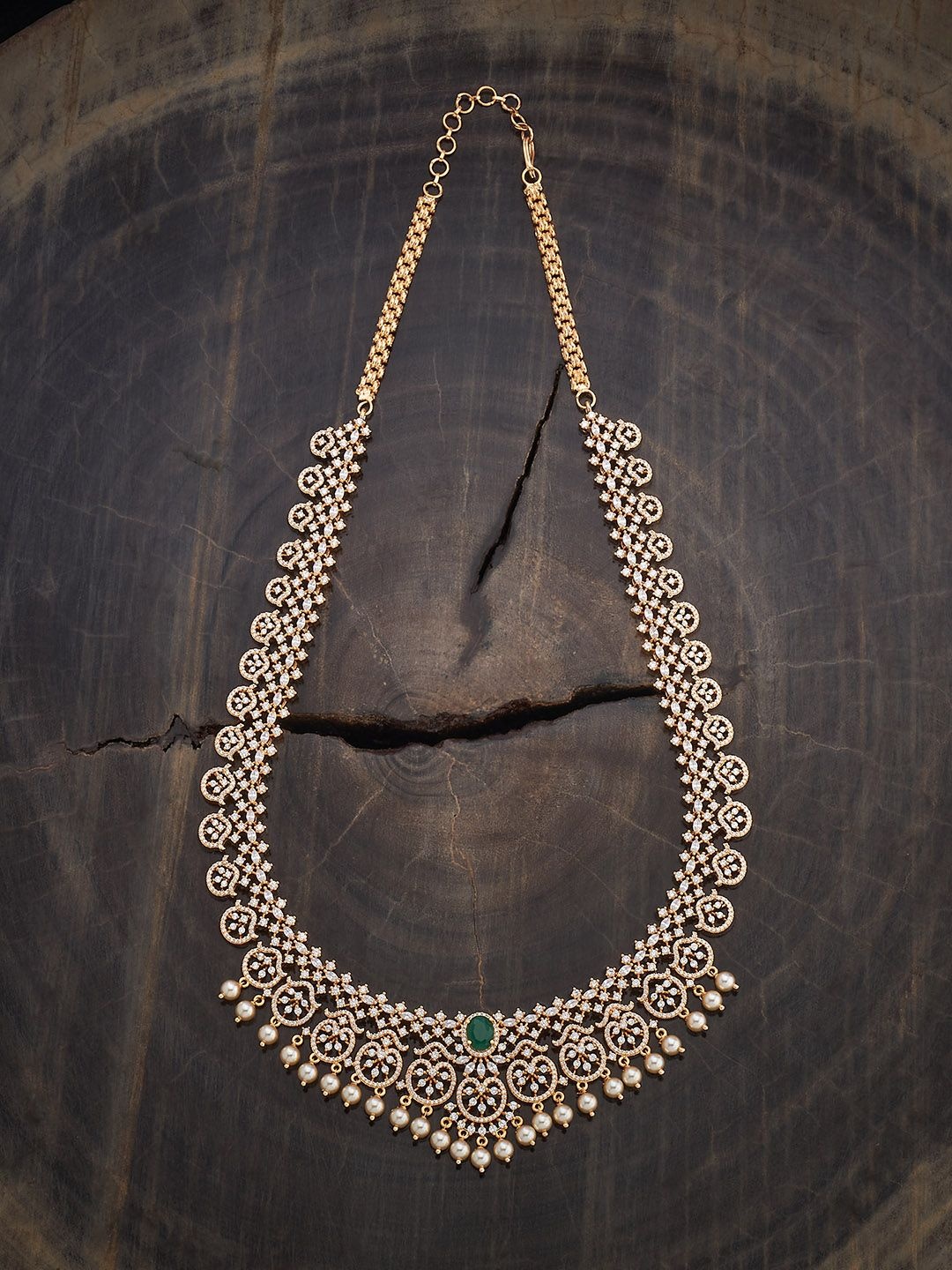 

Kushal's Fashion Jewellery Copper Ruby Gold-Plated Cubic-Zircon Necklace