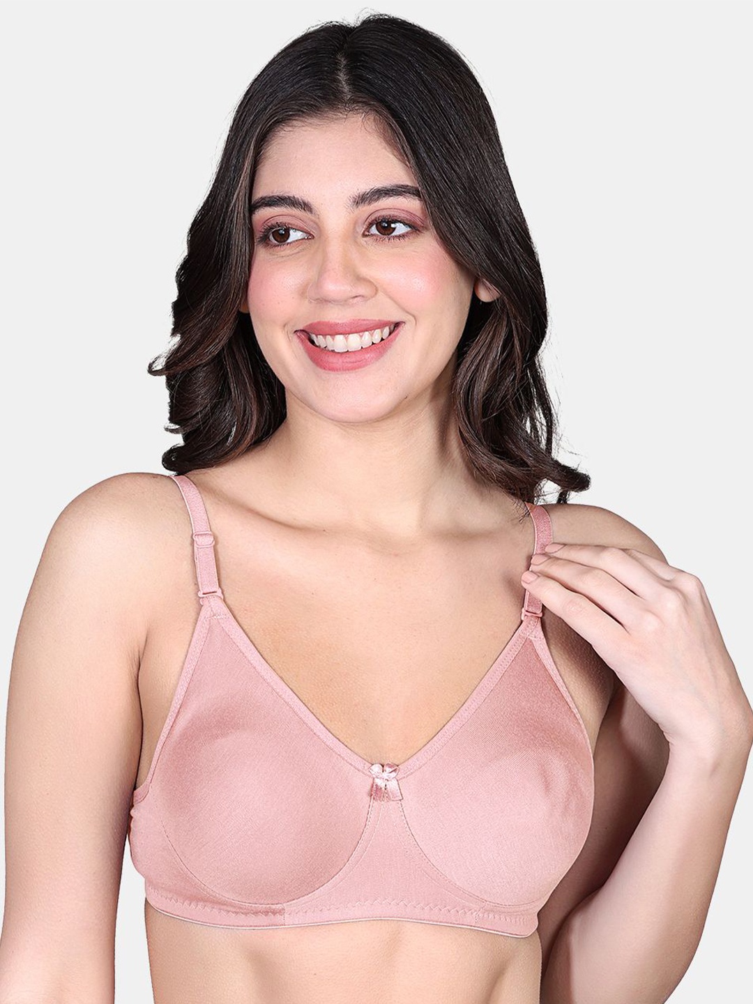 

SKDREAMS Women Full Coverage Bra, Peach