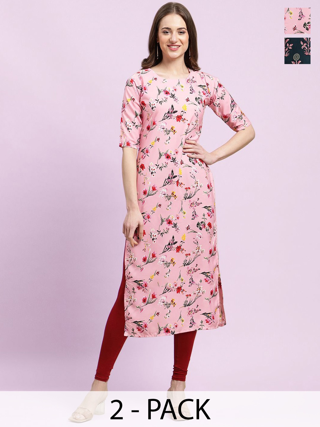 

Moda Rapido Women Ethnic Motifs Printed Floral Crepe Kurta, Multi