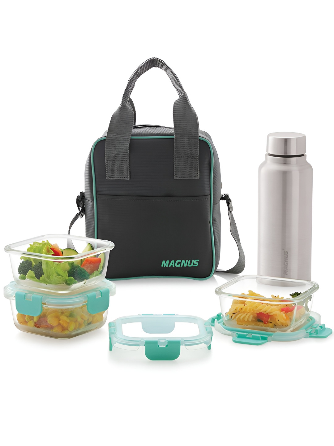 

MAGNUS Green 2025 Glass Dishwasher and Microwave Safe Lunch Box