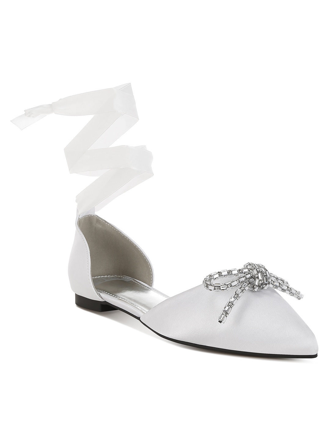 

RAG & CO Women Mojaris with Bows Flats, White