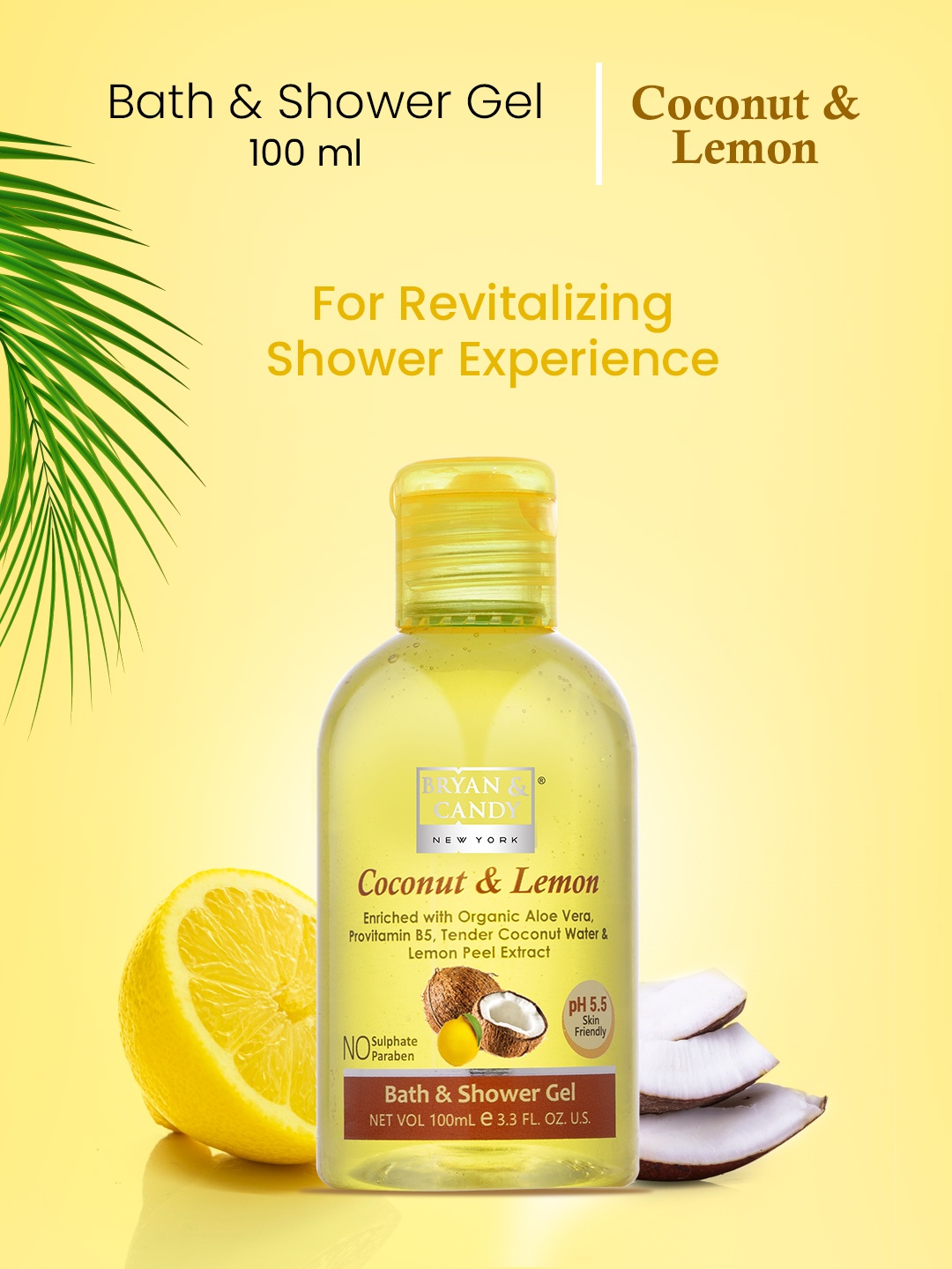 

BRYAN & CANDY NEW YORK Coconut & Lemon Shower Gel- 100 ml, Na