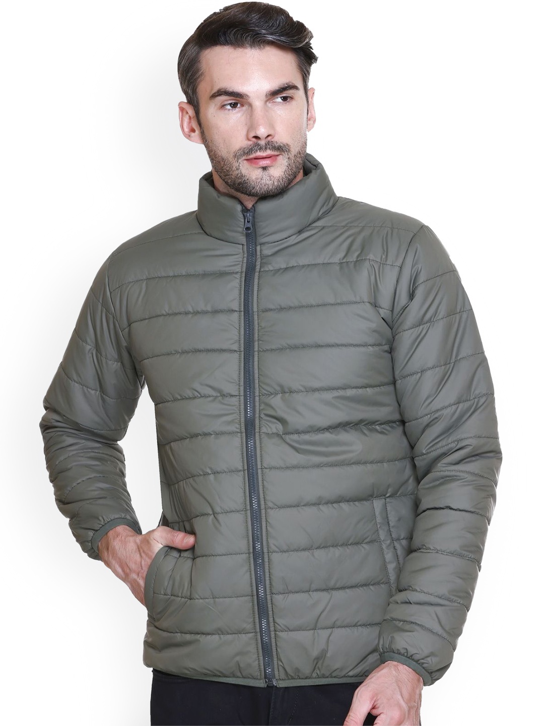 

SANHOK Men Lightweight Puffer Jacket, Olive