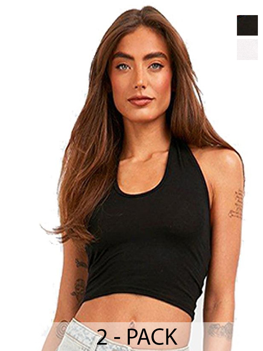 

SRISARAS Halter Neck Tank Top, White