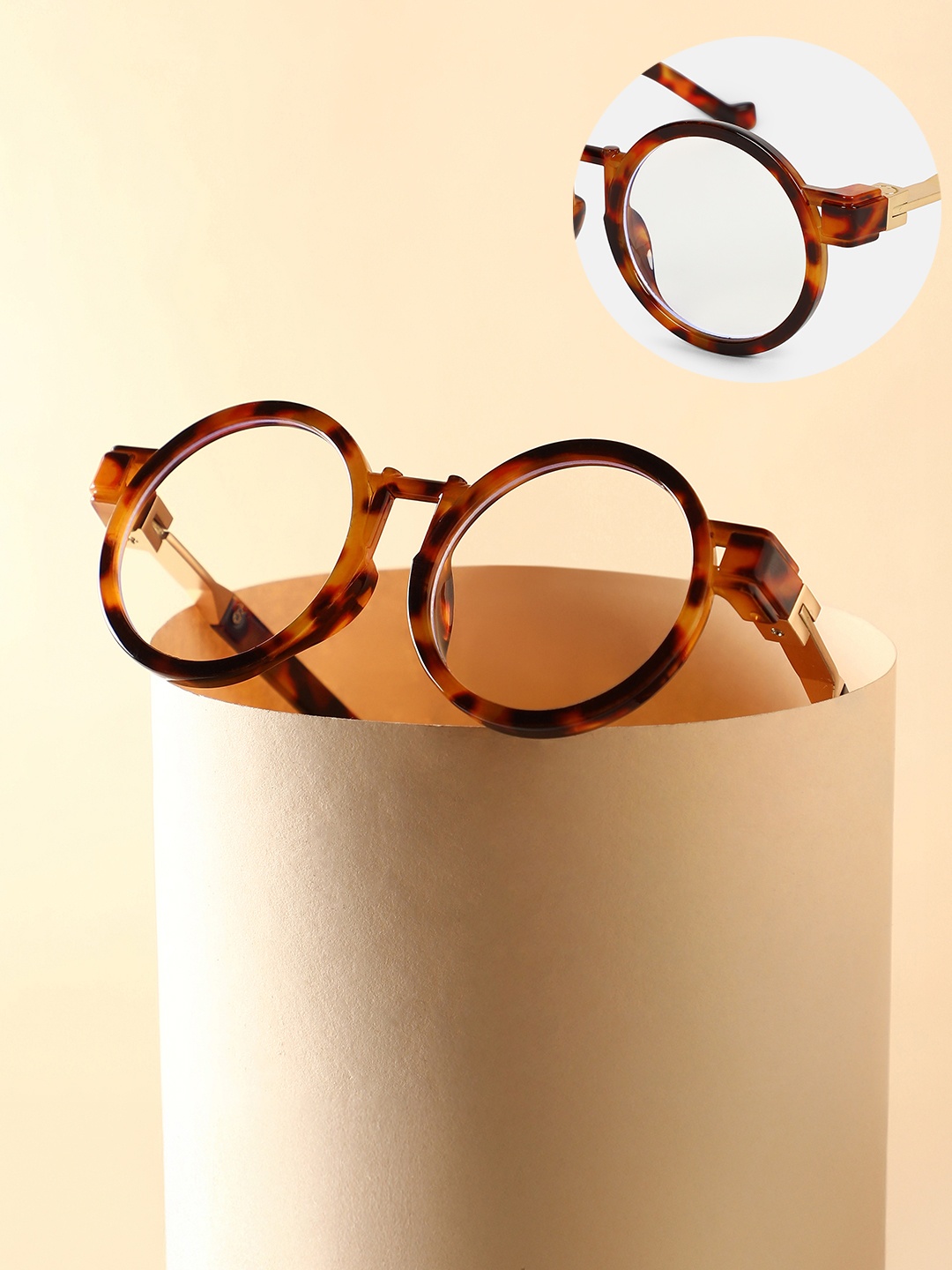 

HAUTE SAUCE by Campus Sutra Women The Chelsea Round Sunglass AW25_HSSG2759, Brown