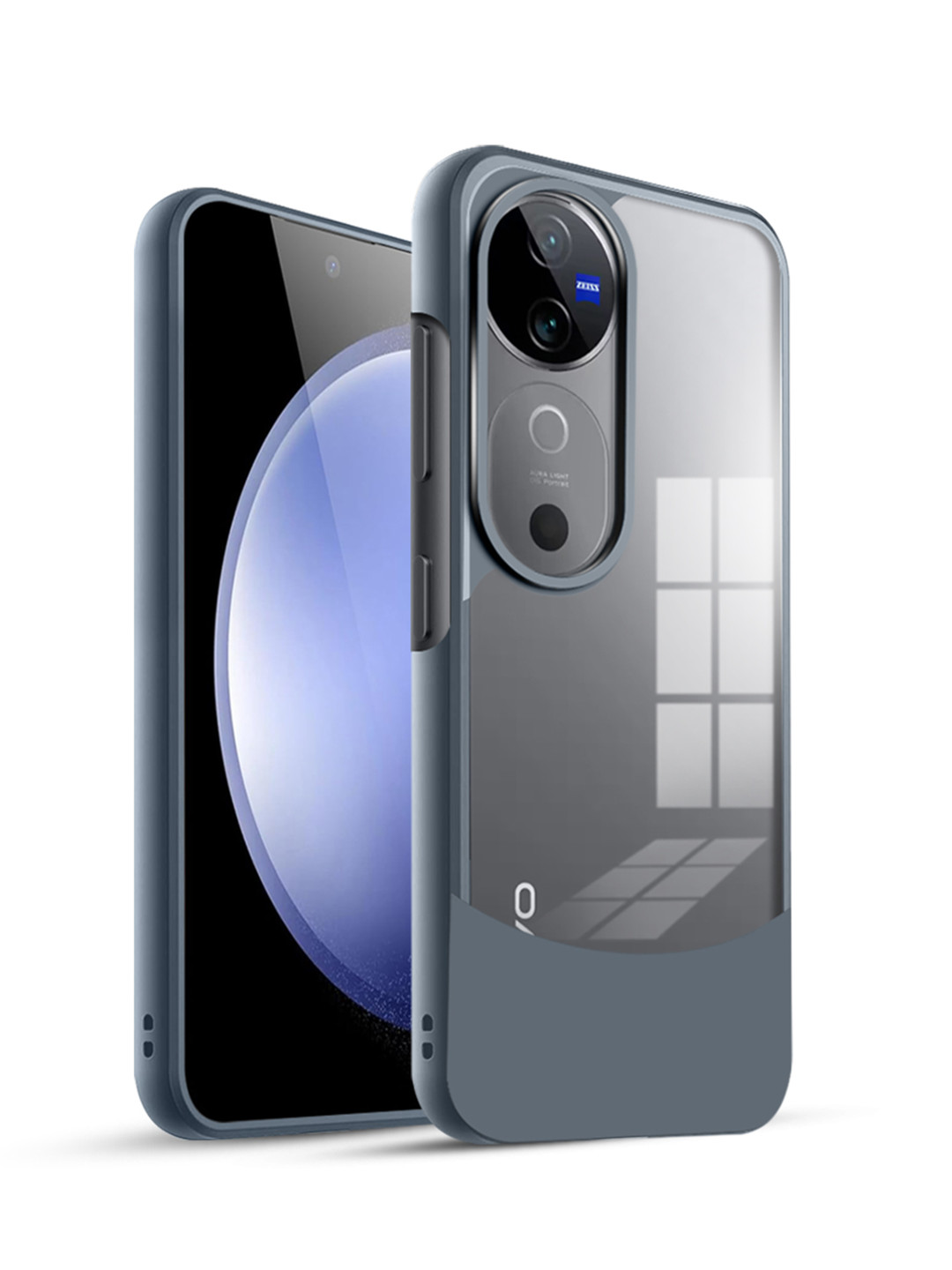 

Karwan Vivo V40 Ultra Hybrid Shockproof Back Case, Grey