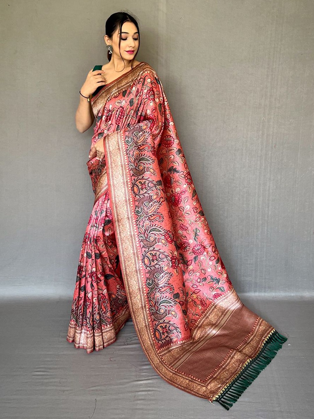 

TORONFRAS Woven Design Zari Kanjeevaram Saree, Pink