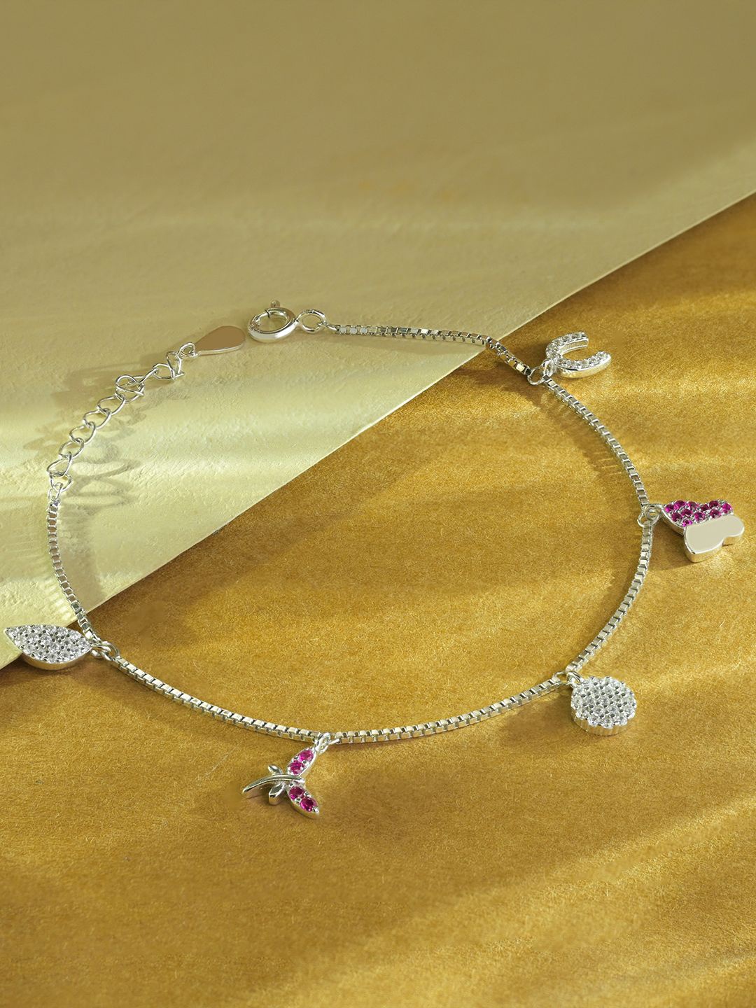 

TOUCH925 Women Silver Cubic Zirconia Link Bracelet