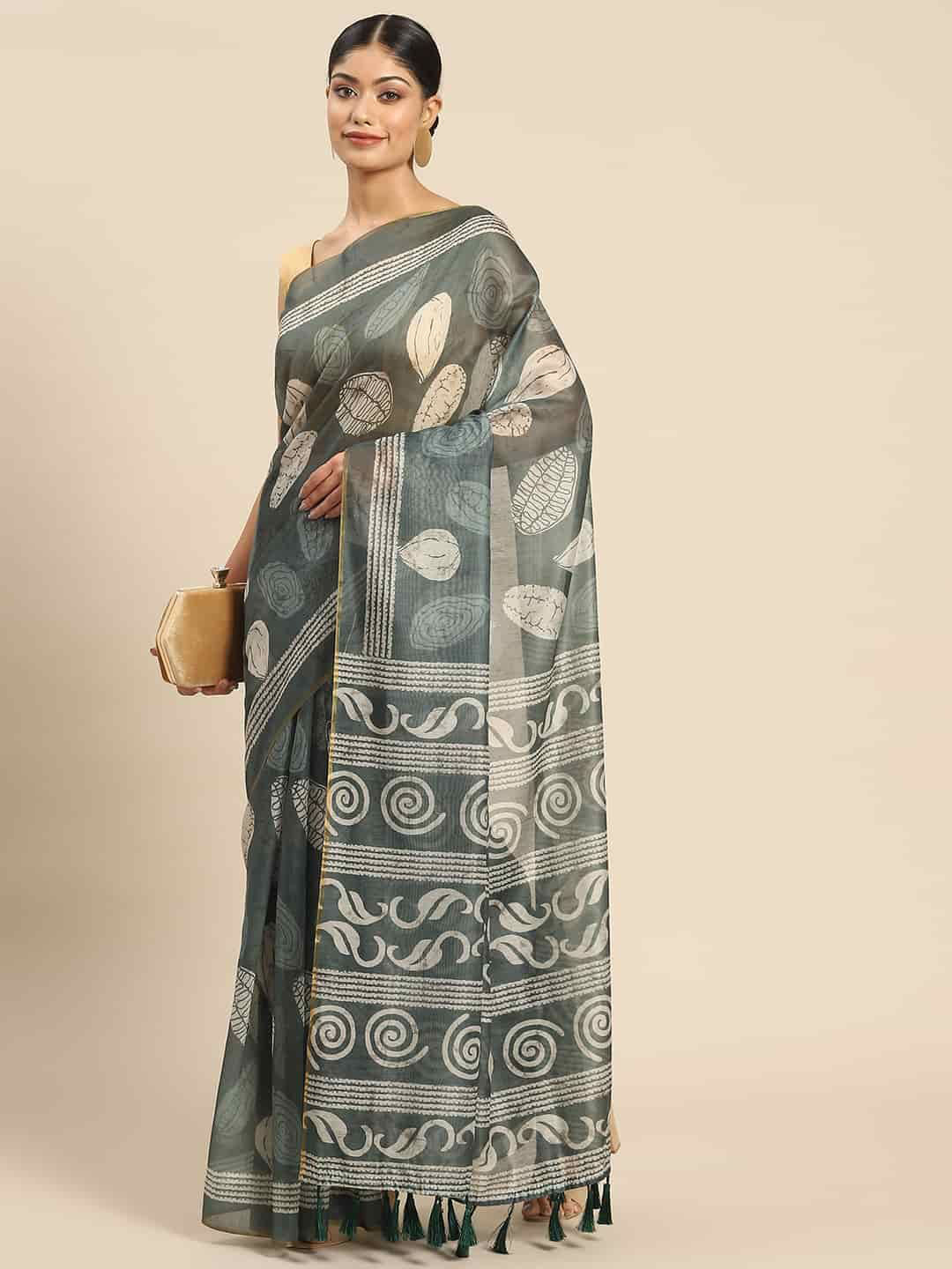 

DIVASTRI Chanderi Saree, Sea green