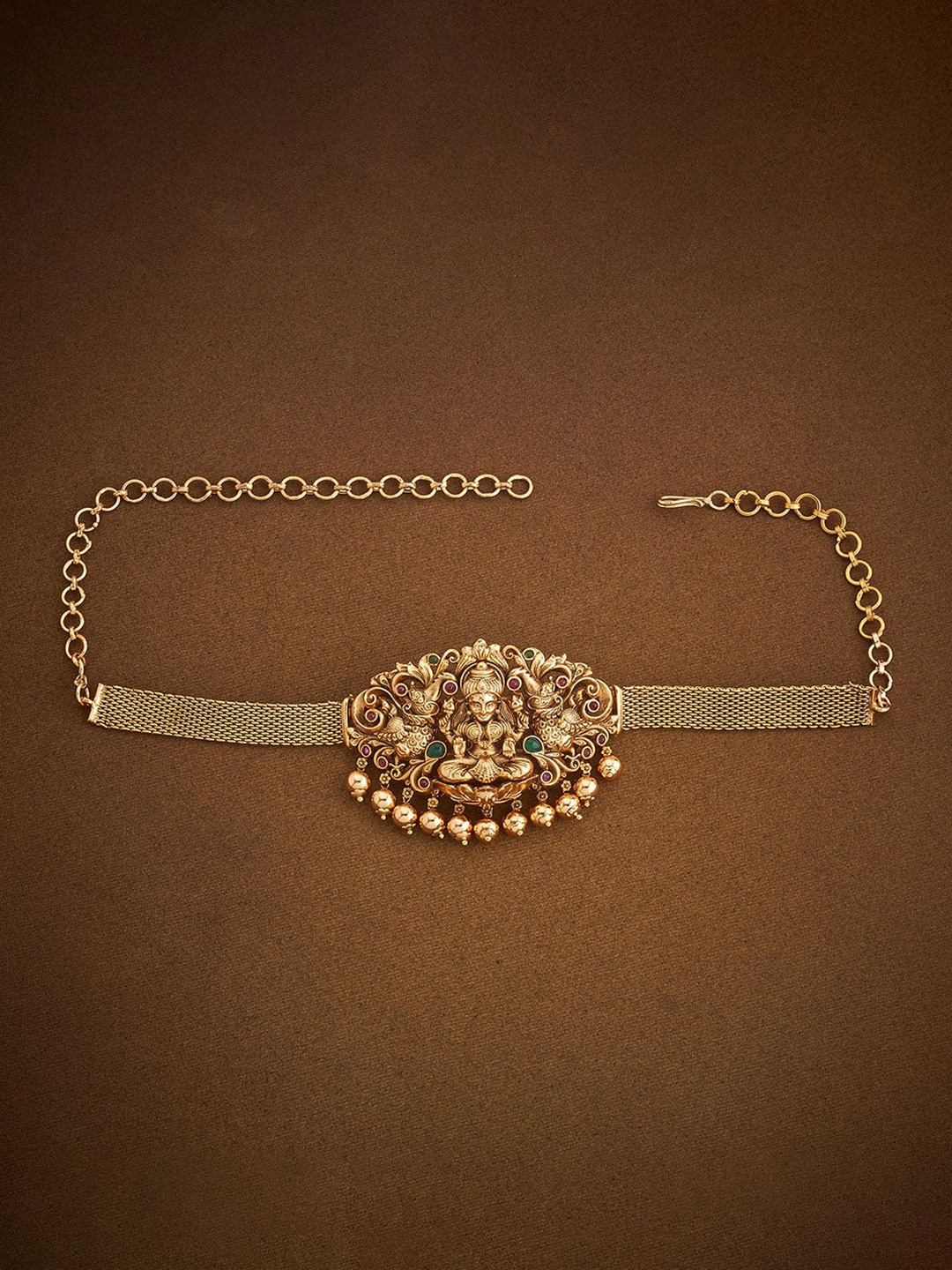 

Kushal's Fashion Jewellery Women Ruby-Green Gold-Plated Antique Armlet