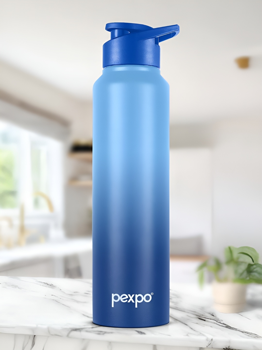 

Pexpo Blue & White Colourblocked Stainless Steel Single Wall Vacuum Water Bottle-1L