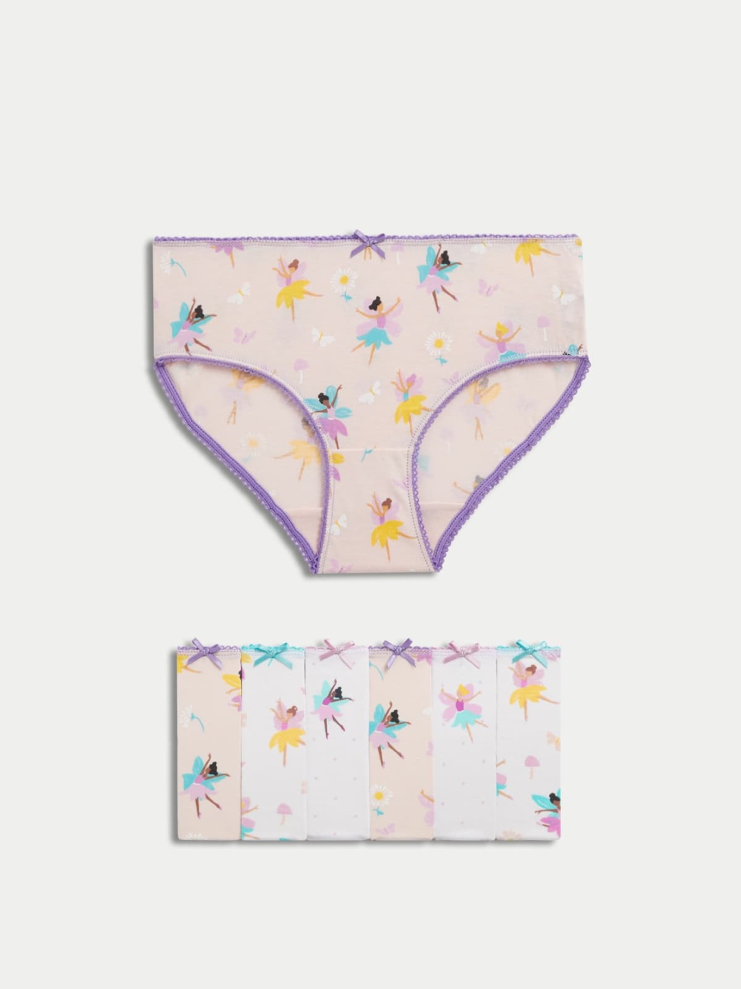 

Marks & Spencer Girls Pack Of 7 Mid Rise Hipster Briefs T711933DPINK MIX_1, Pink