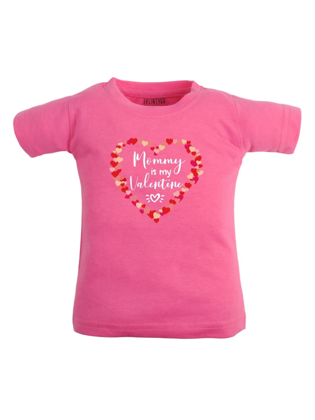 

FFLIRTYGO Unisex Kids Typography Printed Round Neck Cotton T-shirt, Pink