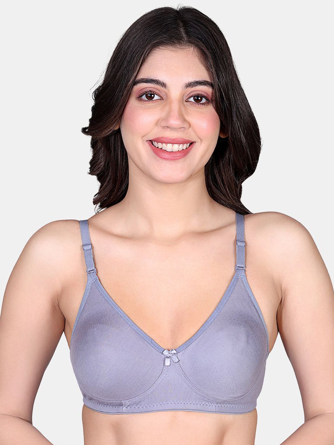 

SKDREAMS Women Non-Wired Full Coverage T-shirt Bra, Grey
