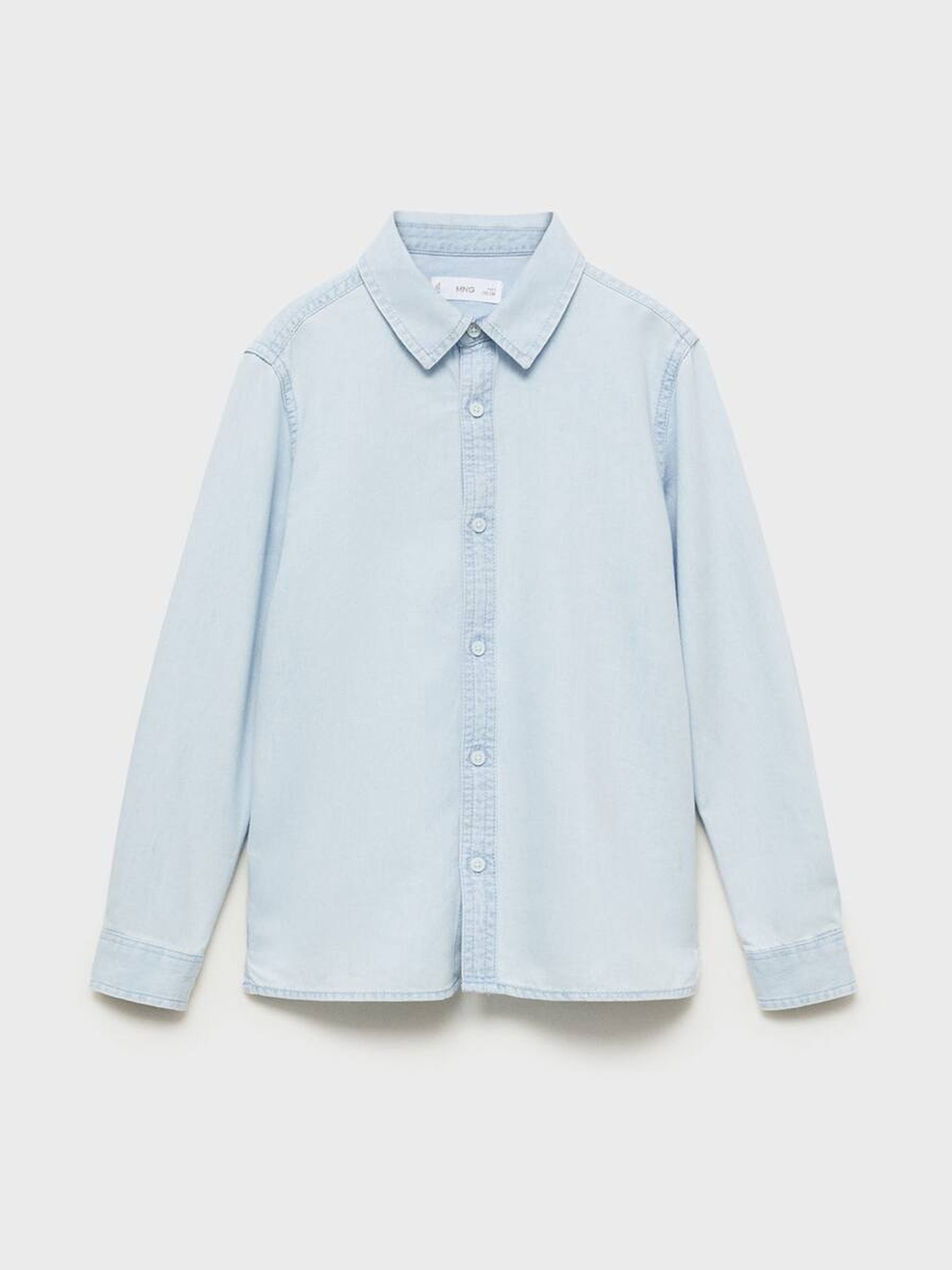 

Mango Kids Boys Solid Chambray Shirt, Blue