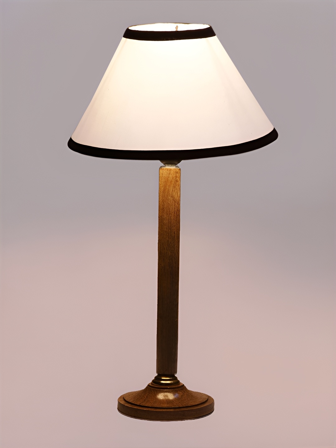 

Devansh White and Brown Wooden Frusturical Shaped Table Lamp