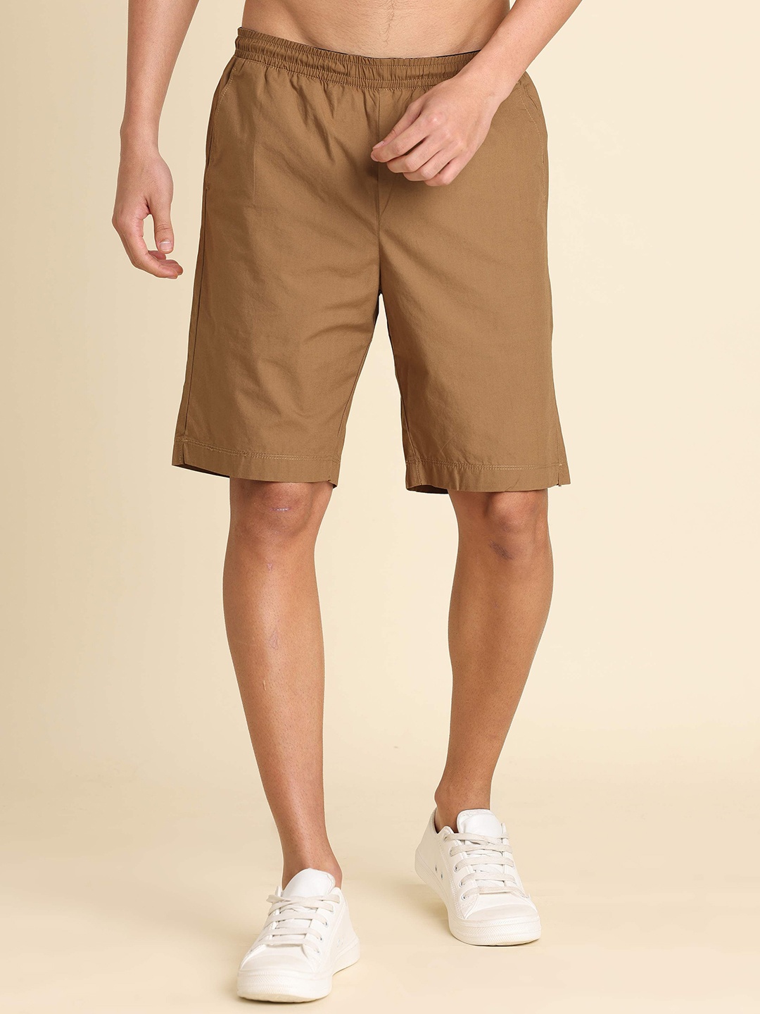 

RIGS AND RAGS Men Pure Cotton Regular Fit Regular Shorts, Brown