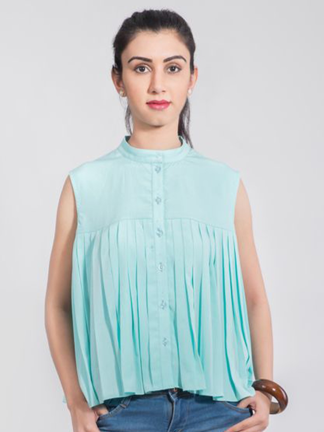 

DELIS Monochrome Georgette Top, Blue
