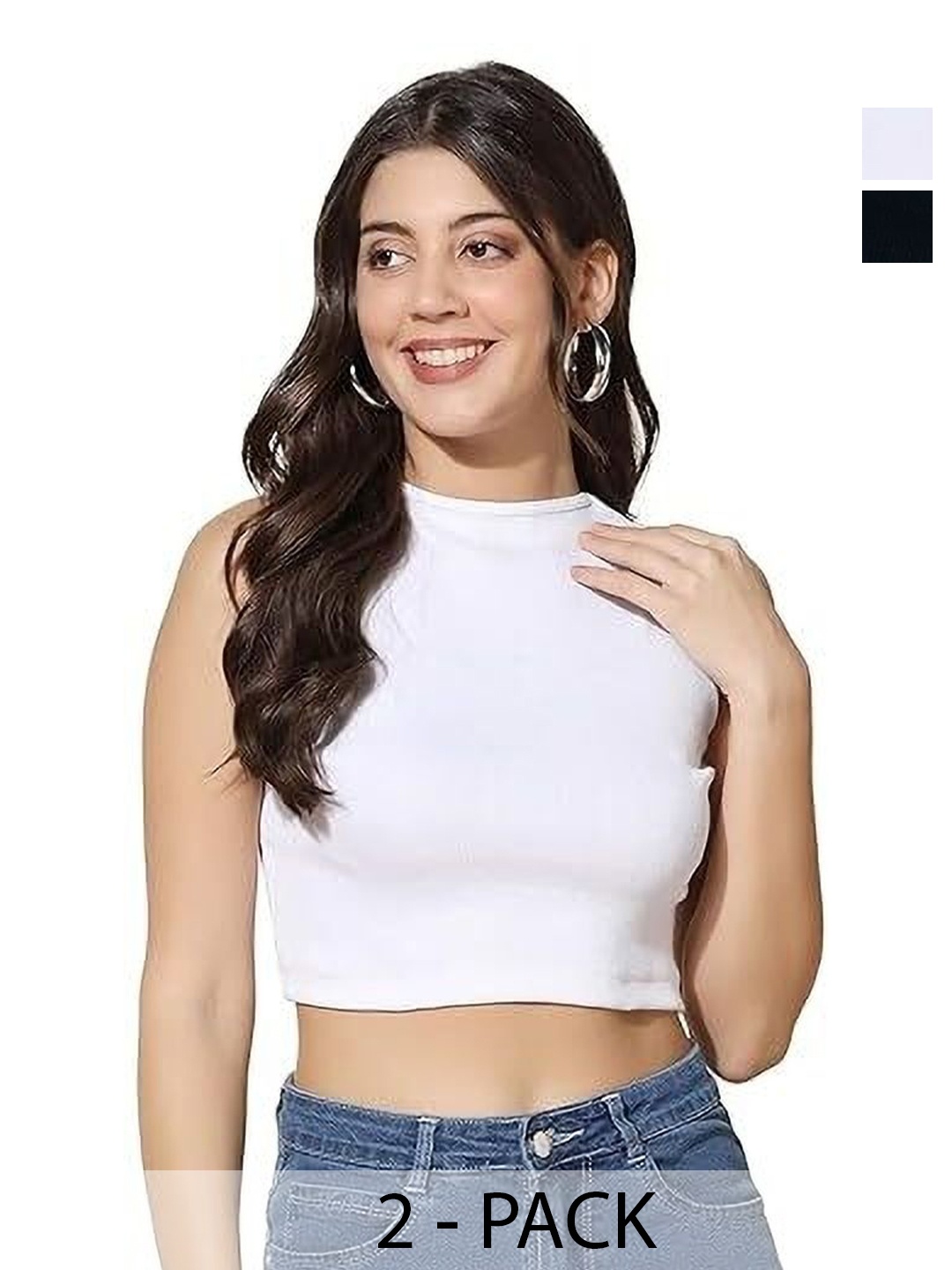 

SRISARAS Tank Crop Top, White