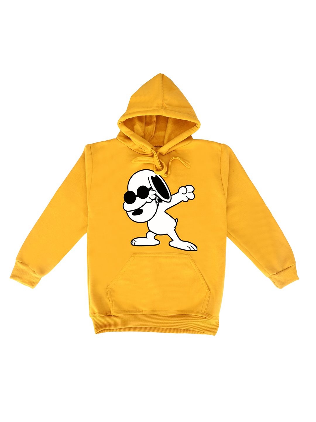 

Fabvio Plus Unisex Kids Printed Hooded Sweatshirt, Yellow