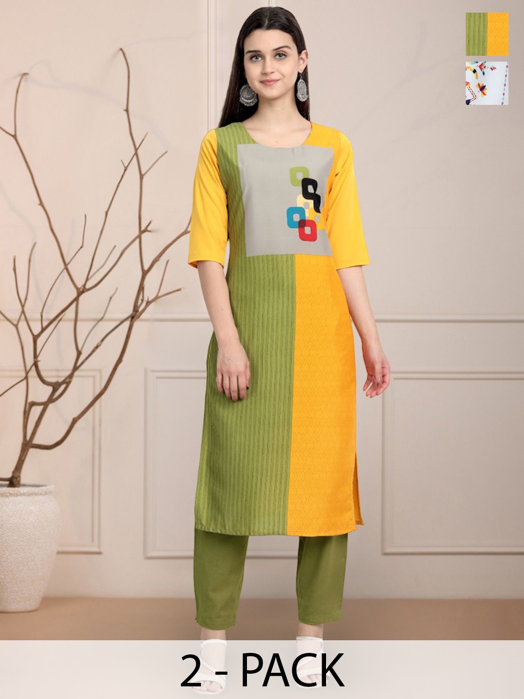 

Moda Rapido Women Ethnic Motifs Printed Floral Crepe Kurta, Multi