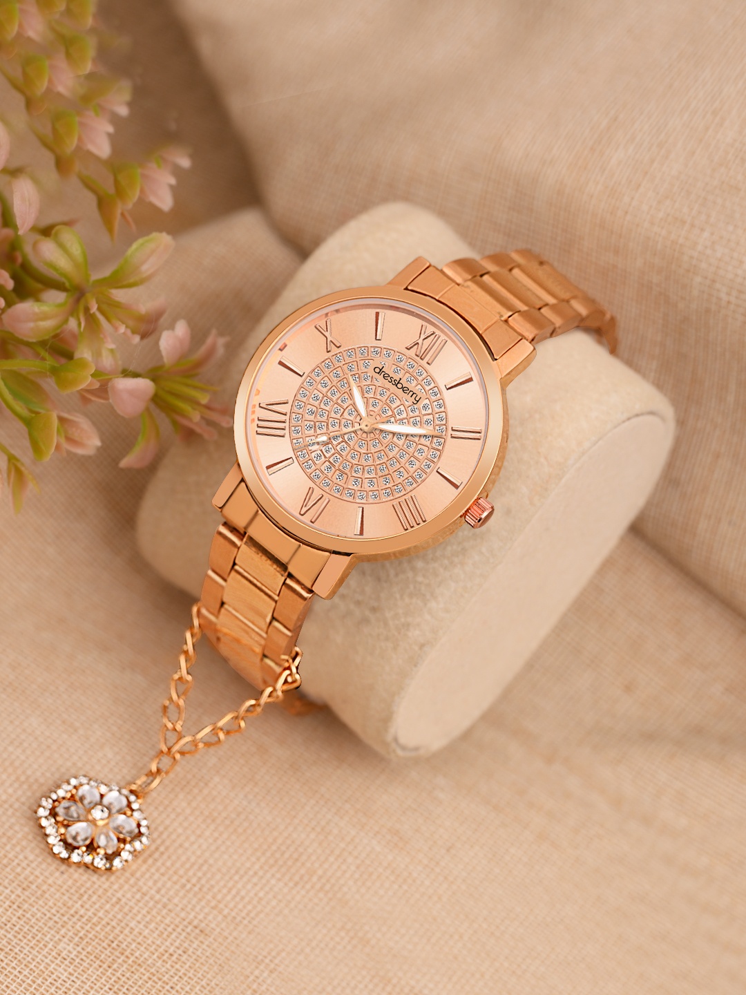 

DressBerry Watch With Charm Watch Gift Set, Rose gold