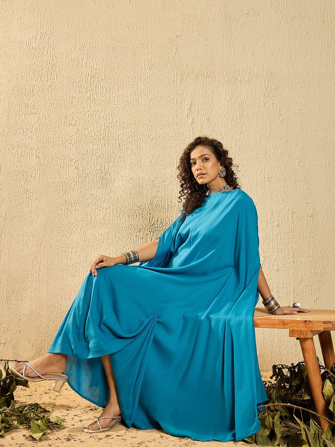 

InWeave Cape Sleeve Maxi Dress, Blue