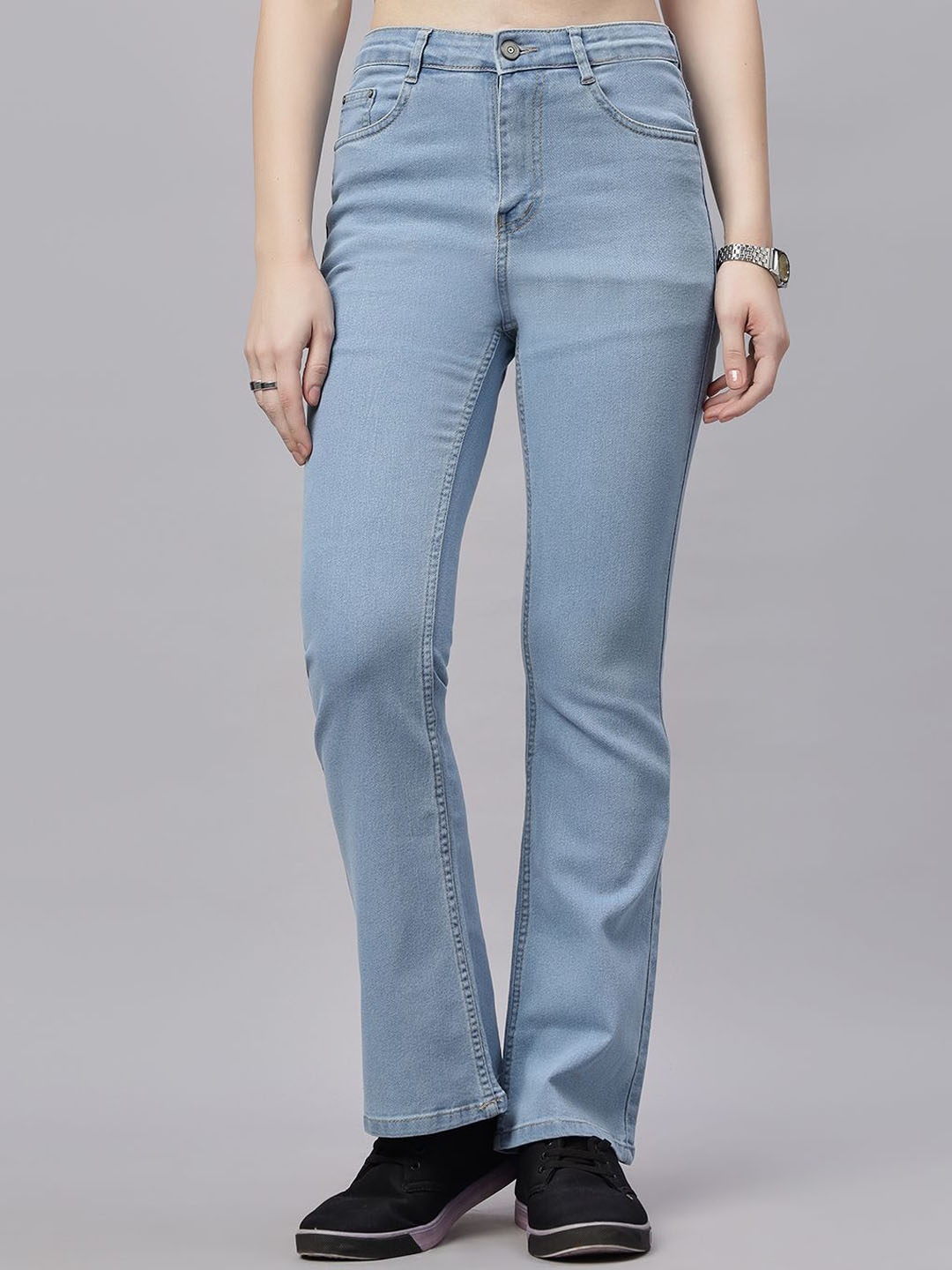 

ZUYA Ice Bootcut Denim Women Jeans Sleek Retro-Inspired Look, Blue