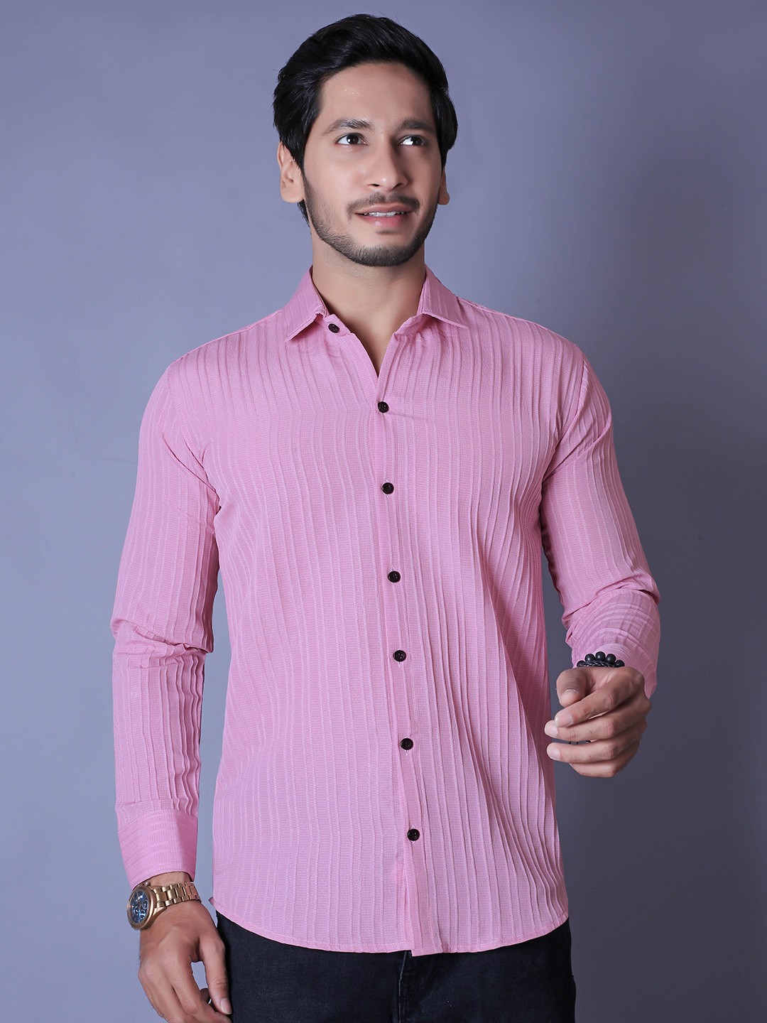 

ALMORA Men Original Opaque Casual Shirt, Pink