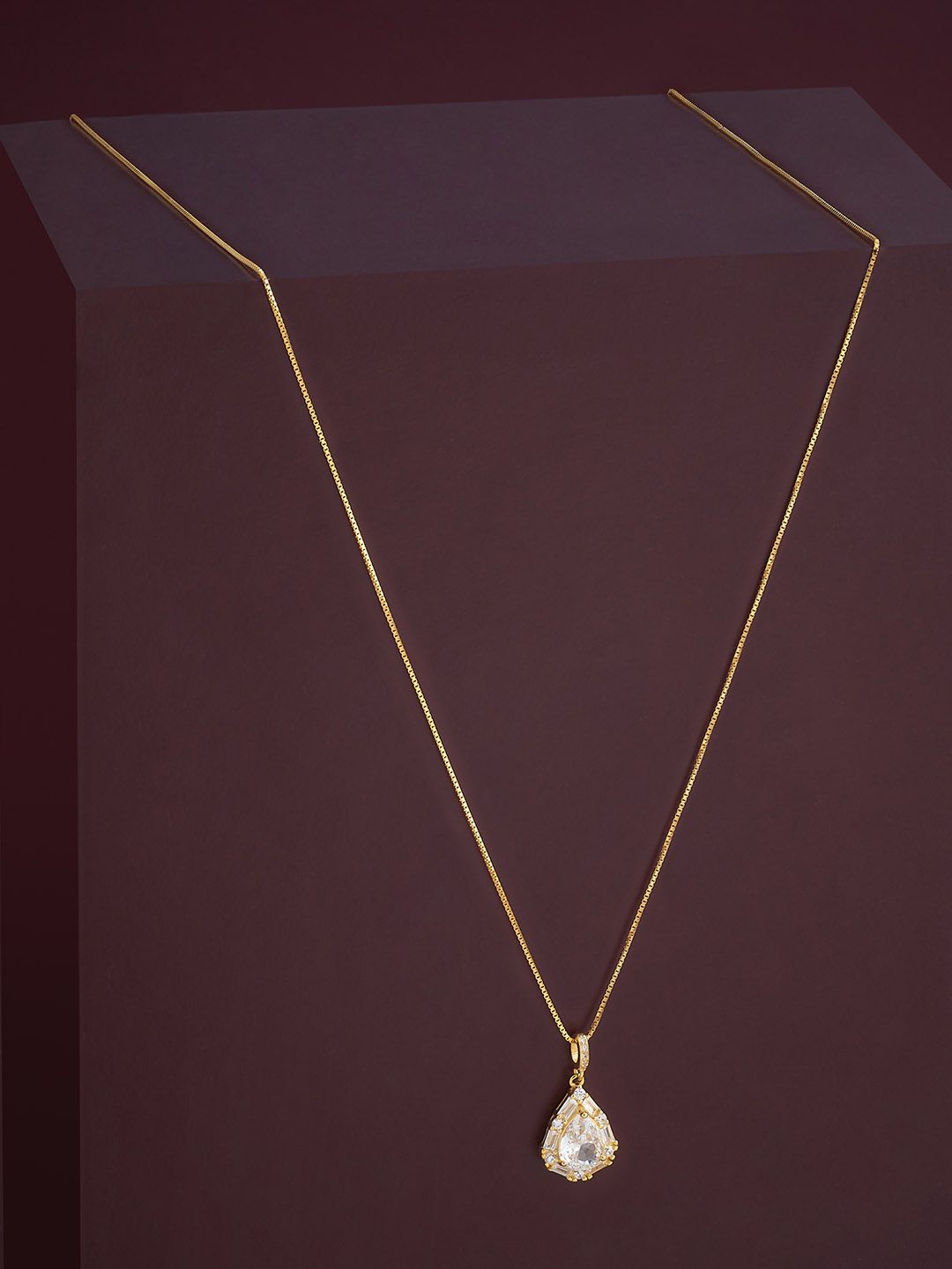 

Kushal's Fashion Jewellery 92.5 Silver Gold-Plated Pendants with Chains