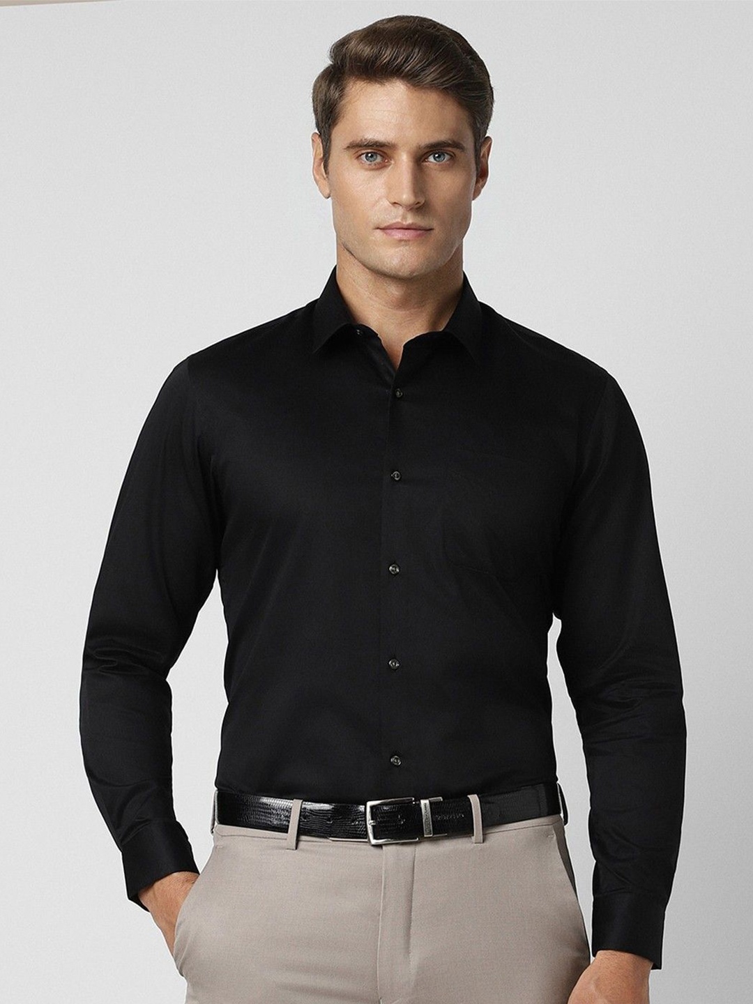 

WHY SO FAB Men Semi Sheer Casual Shirt, Black